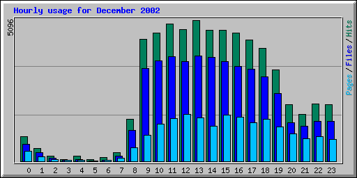Hourly usage for December 2002